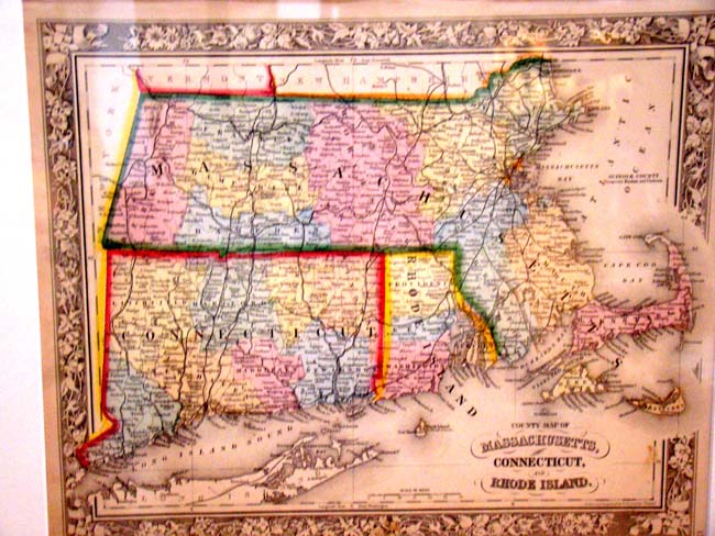 Augustus Mitchell's Civil War era Map of Mass, Connecticut and Rhode Island published in 1862